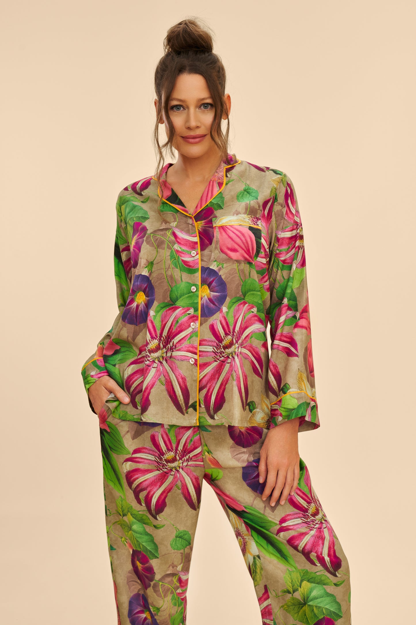 Oversized Botanical Supersoft Long PJs