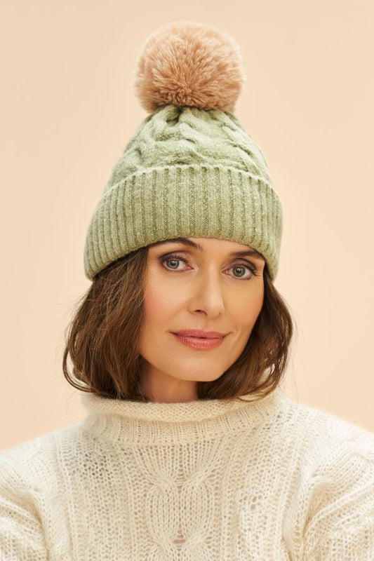 Svana Bobble Hat in Sage