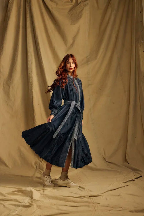 Ladoga Belted Denim Dress