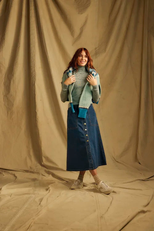 Ontario Buttoned Denim Skirt