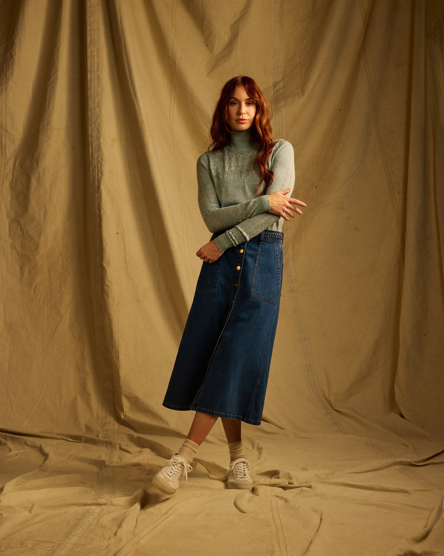 Ontario Buttoned Denim Skirt