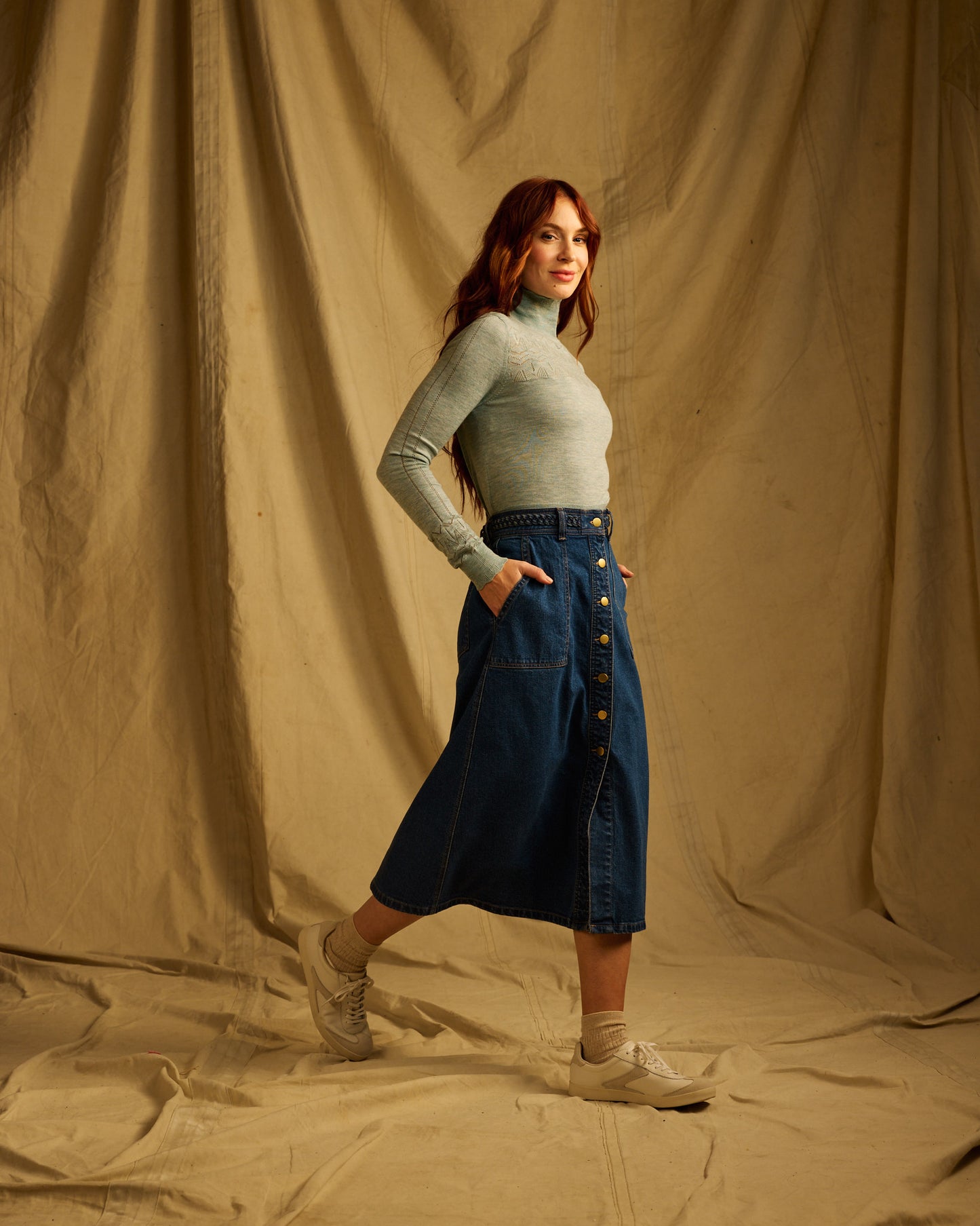 Ontario Buttoned Denim Skirt