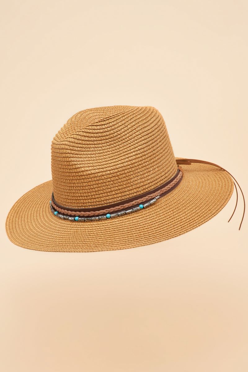 Thalia Hat - Natural with Rope Band