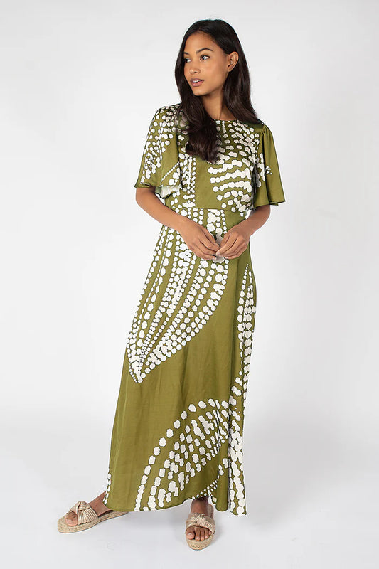 Rene Dress in Olive Abstract