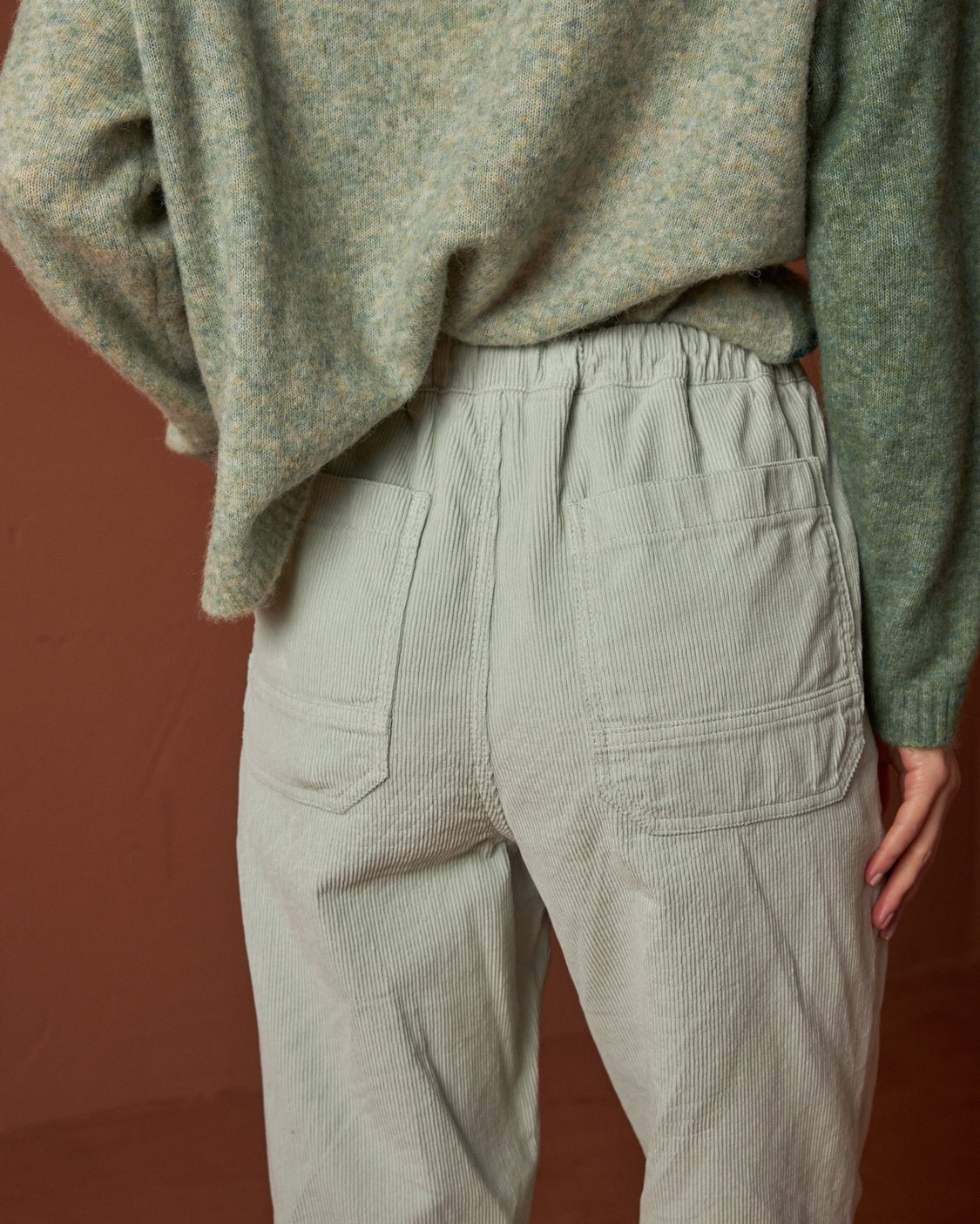 Cotton Cord Trousers in Aqua