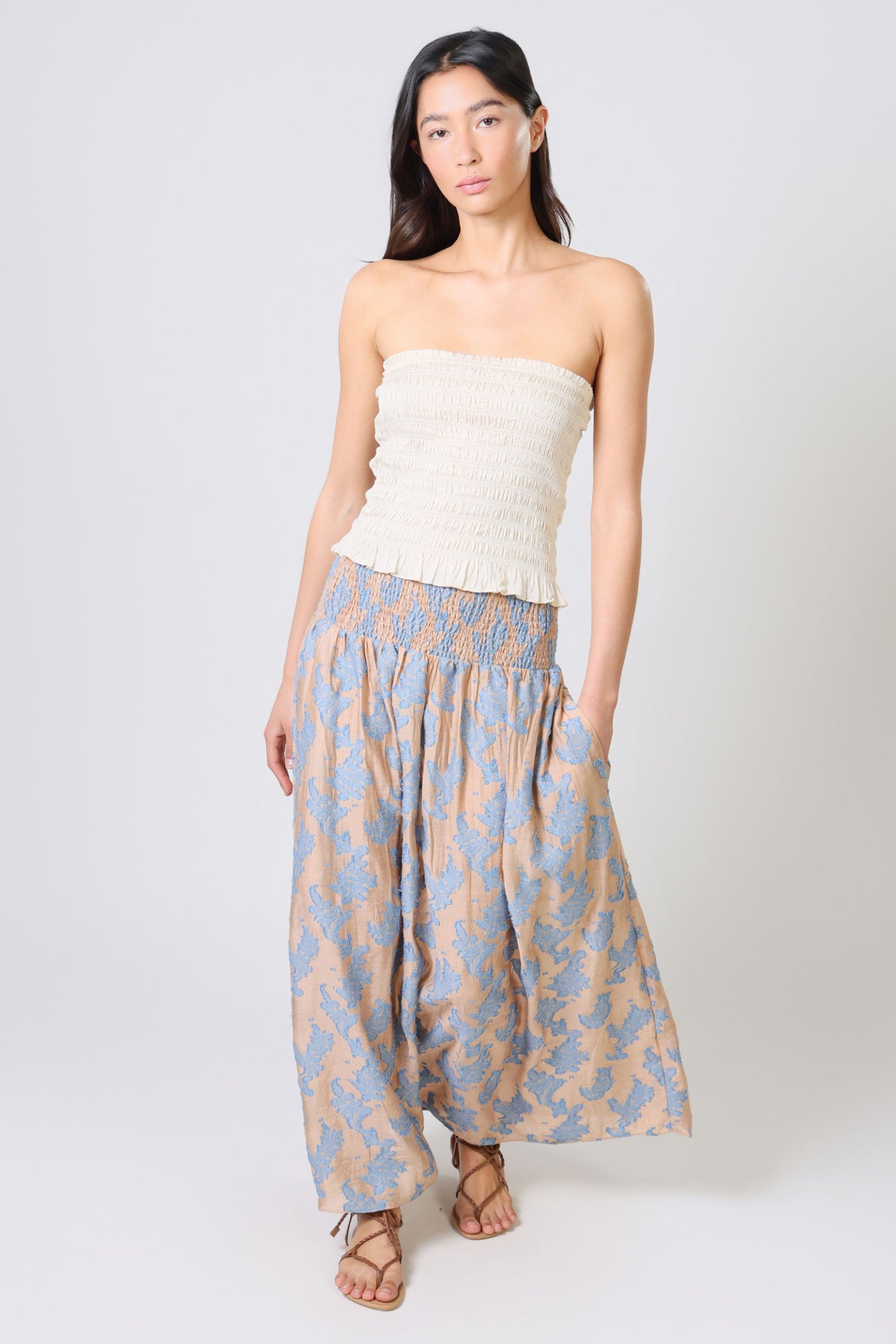 Wisdom and Pearls Aurora Skirt in Blue