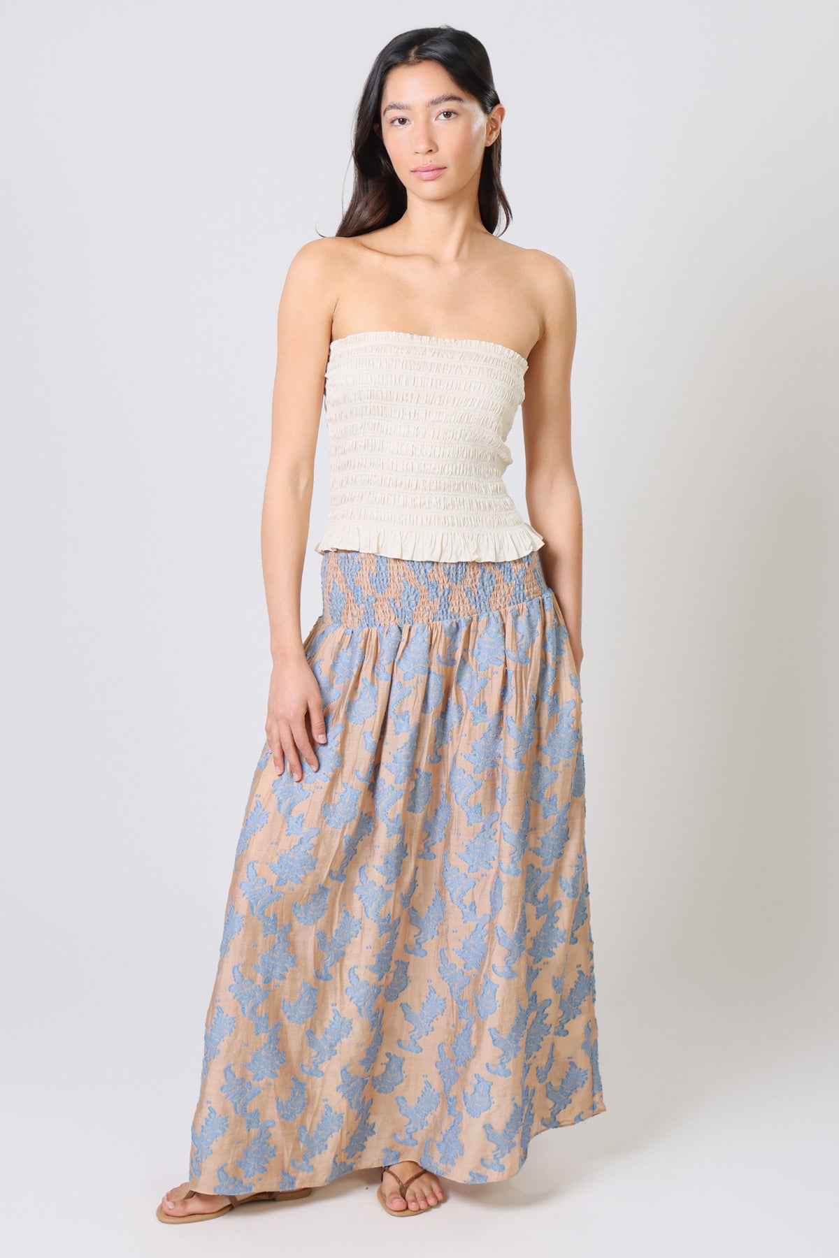 Wisdom and Pearls Aurora Skirt in Blue
