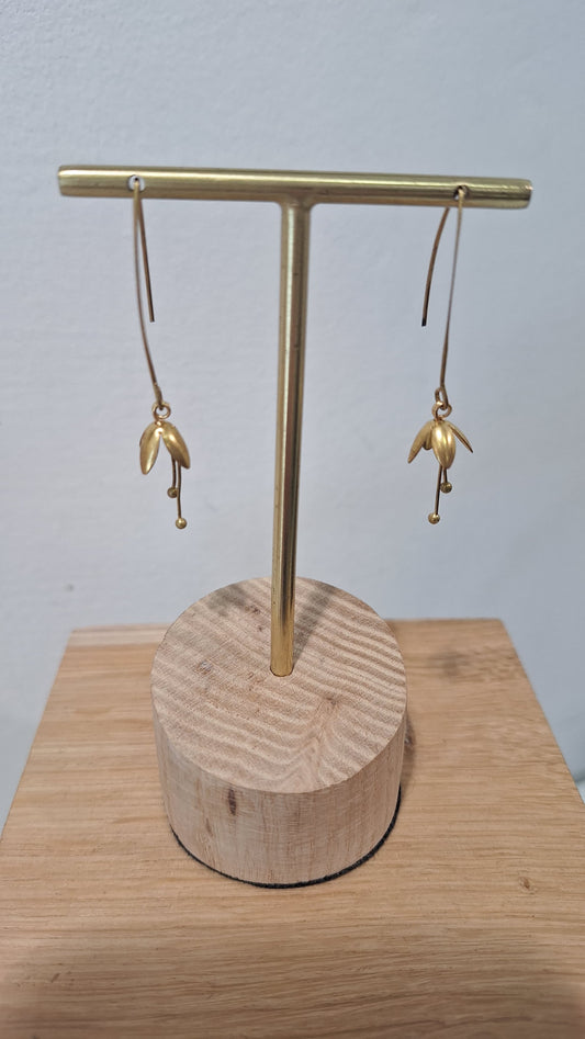 Gold Snow Drop Earrings