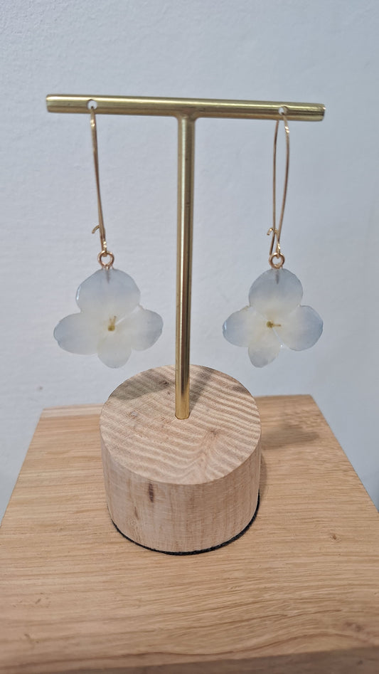 Blue Pansy Earrings