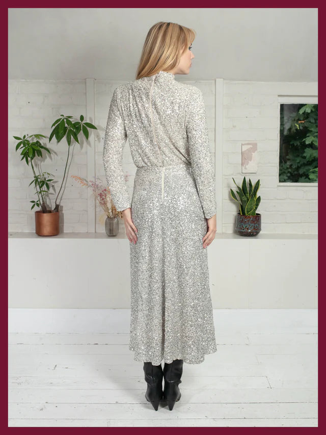 Philippa Sequin Skirt In Gold