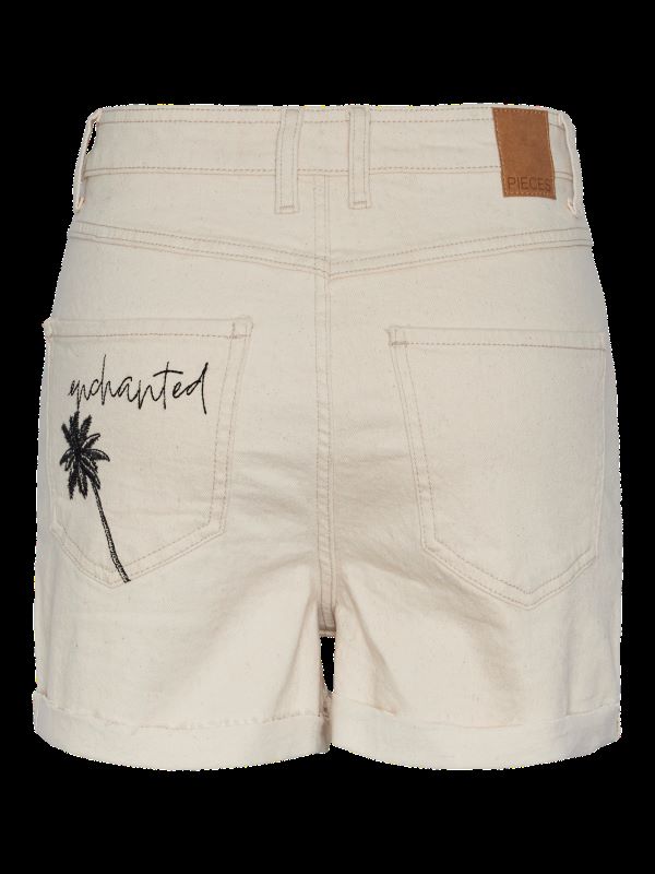 Cotton Turn-up Shorts in Cream