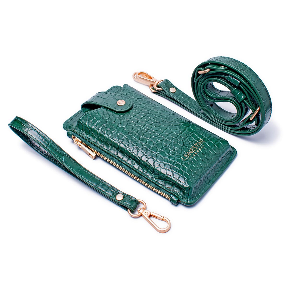 Alya Phone Case Bag Leather Rain Forest Green