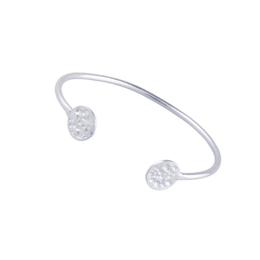 Simple Silver Coin Bangle Bracelet