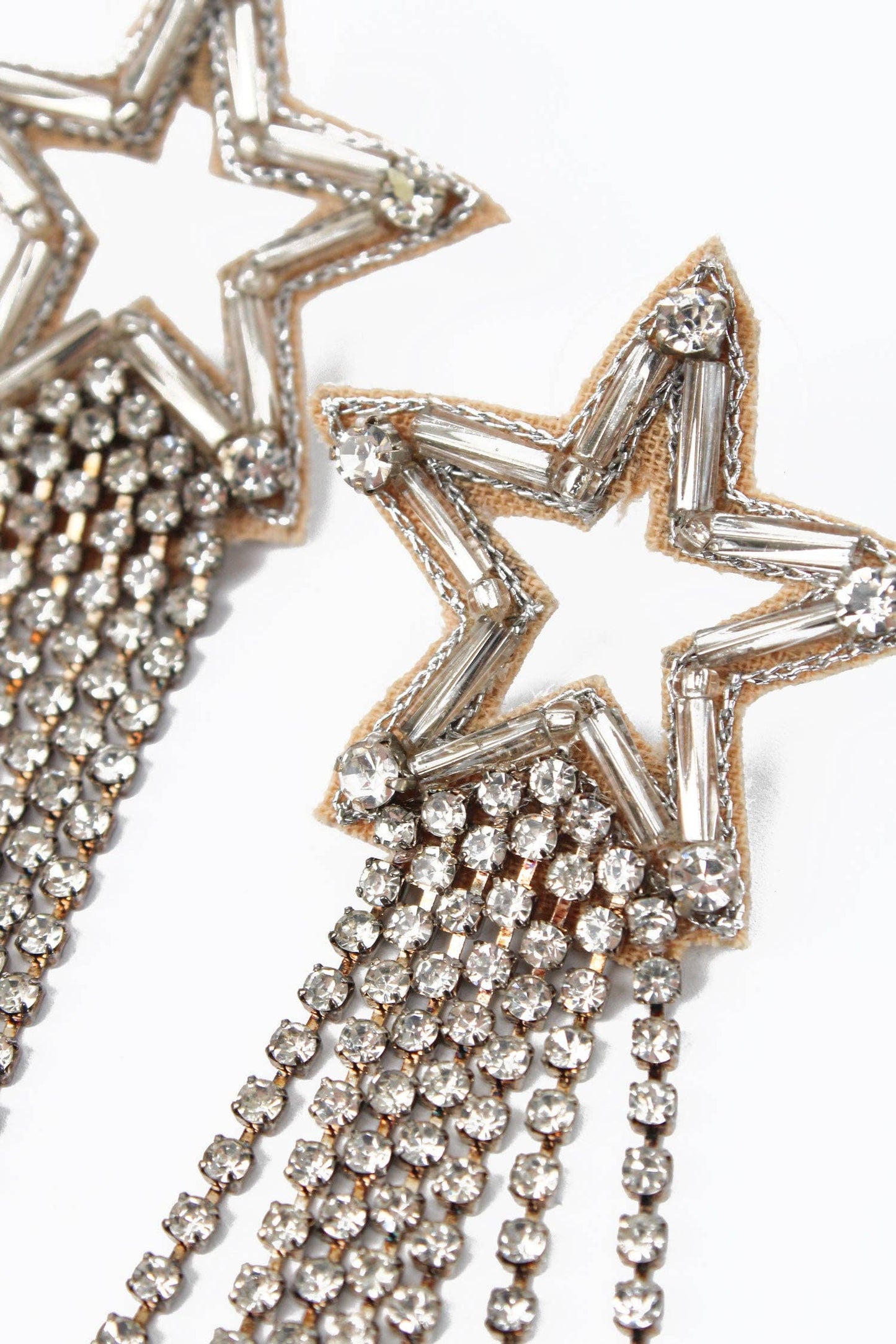 SILVER SHOOTING STAR BEADED DROPS