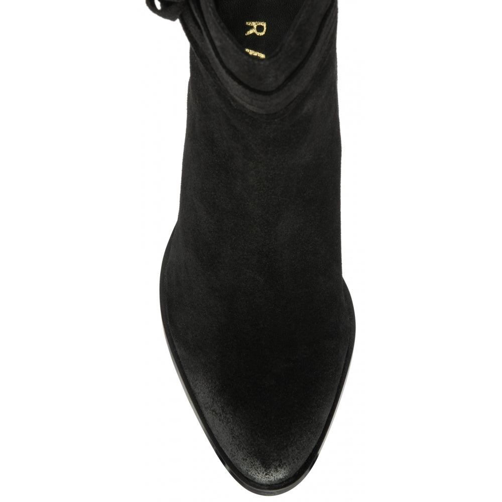 Black Suede Soran Heeled Ankle Boots