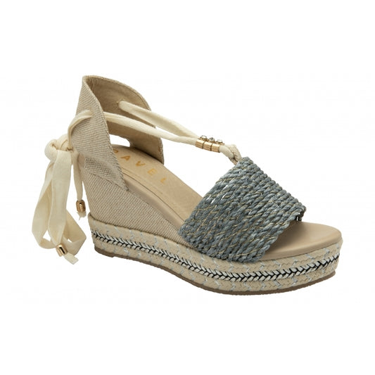 Forres Open-Toe Wedge Sandals in Blue