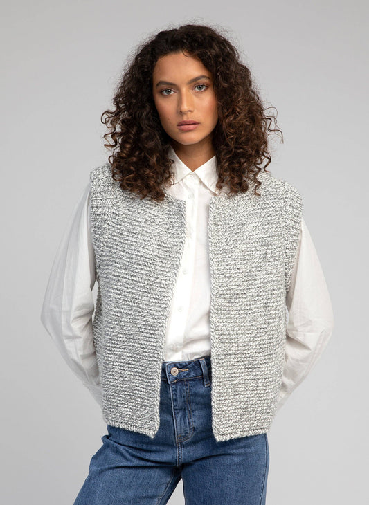 Legringou Sleeveless Cardigan in Grey