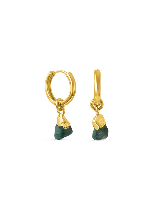 MOHICA RAW EMERALD HOOPS