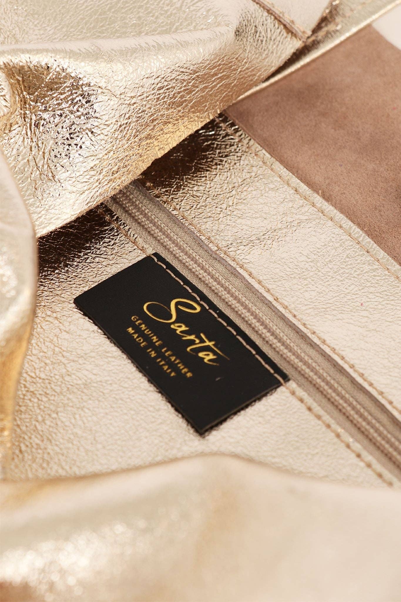 Gold Genuine Italian Leather Tote