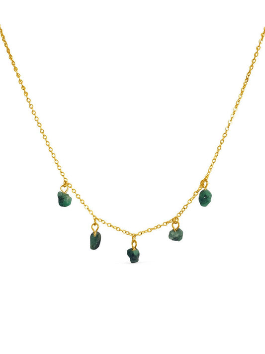 MOHICA RAW EMERALD CHARM CHOKER