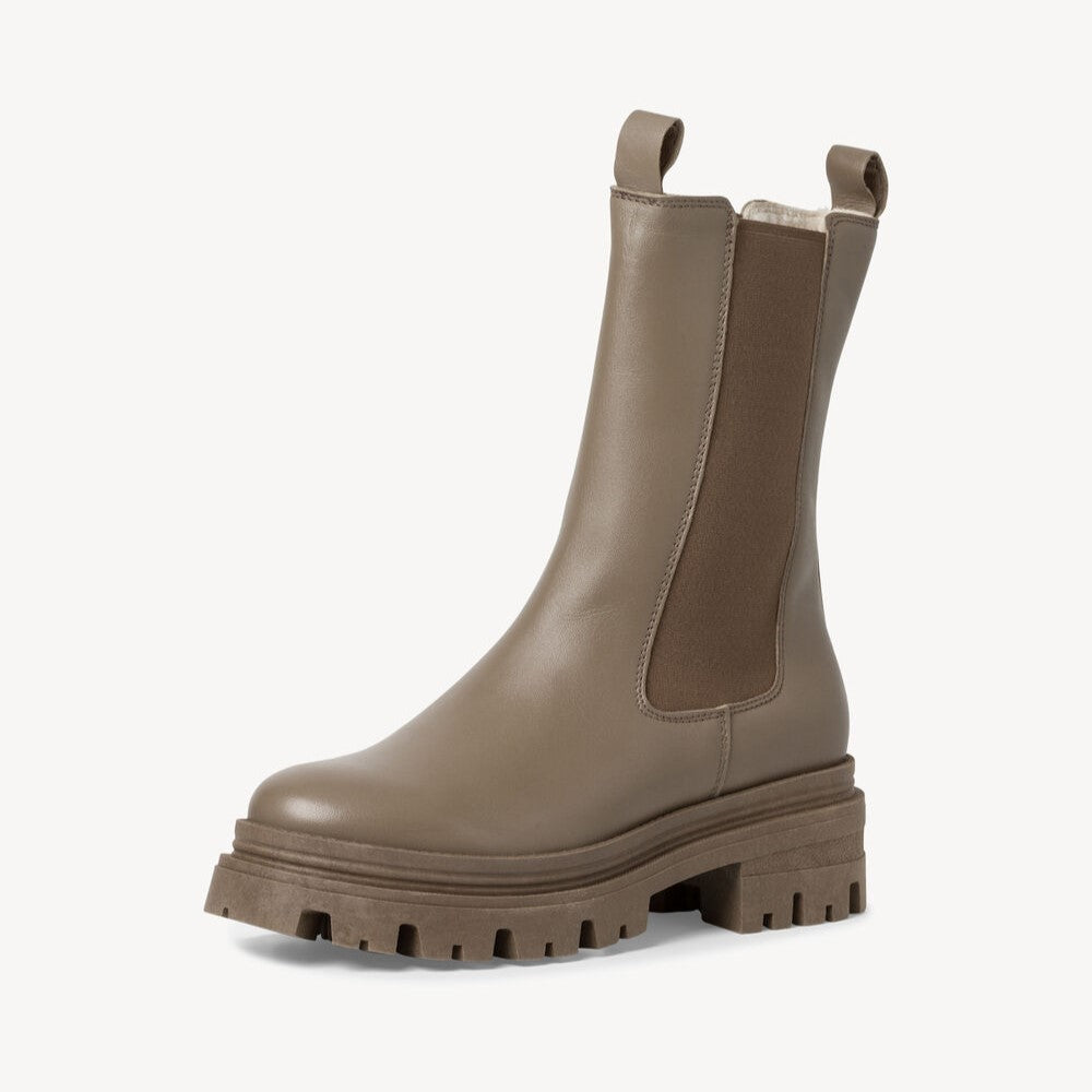 Leather Chelsea Boots in Sage