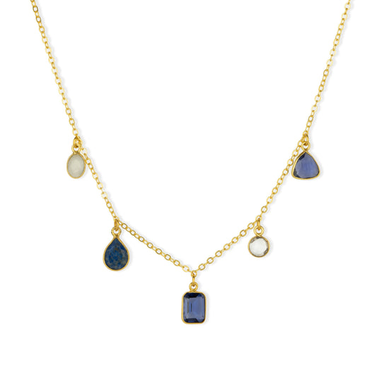 Aubrey Charm Necklace Navy