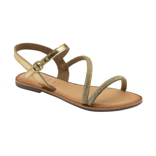 Kirkwall Flat Sandals in Gold Leather