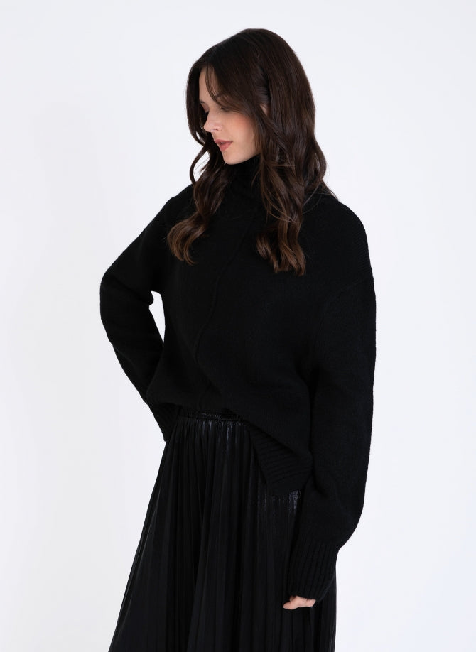 LIPY Polo Neck Sweater in Black