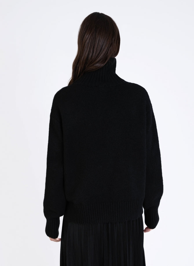 LIPY Polo Neck Sweater in Black