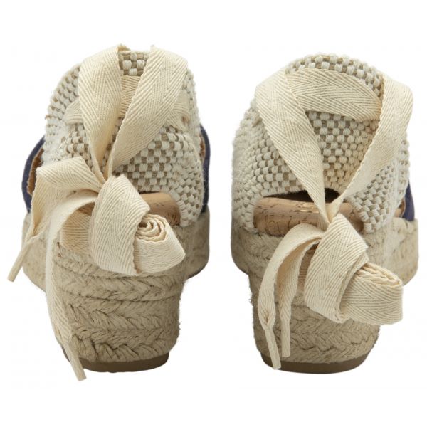 Navy Suede Athea Espadrille Wedge Sandals