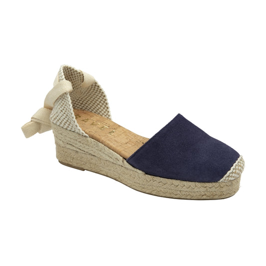 Navy Suede Athea Espadrille Wedge Sandals