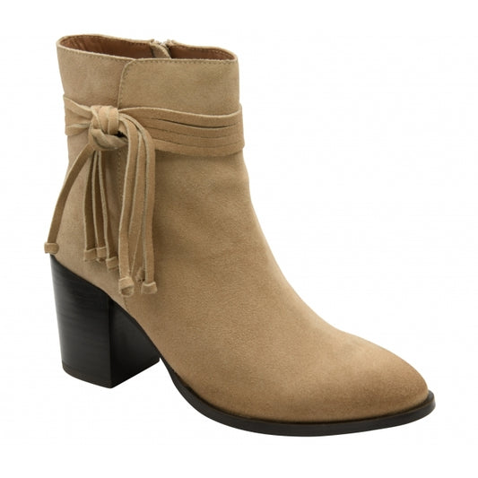 Sand Suede Soran Heeled Ankle Boots