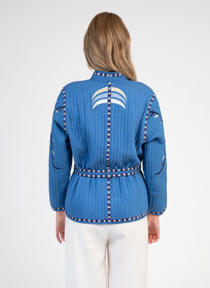 Sarah Embroidered Jacket in Indigio