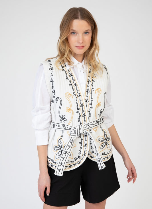 Solly Sleeveless Embroidered Jacket