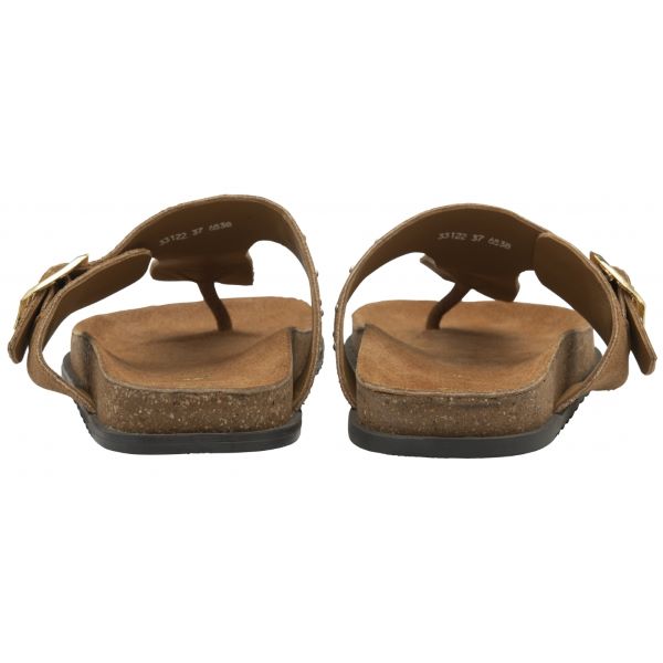 Denby Toe-Post Sandal in Tan Suede