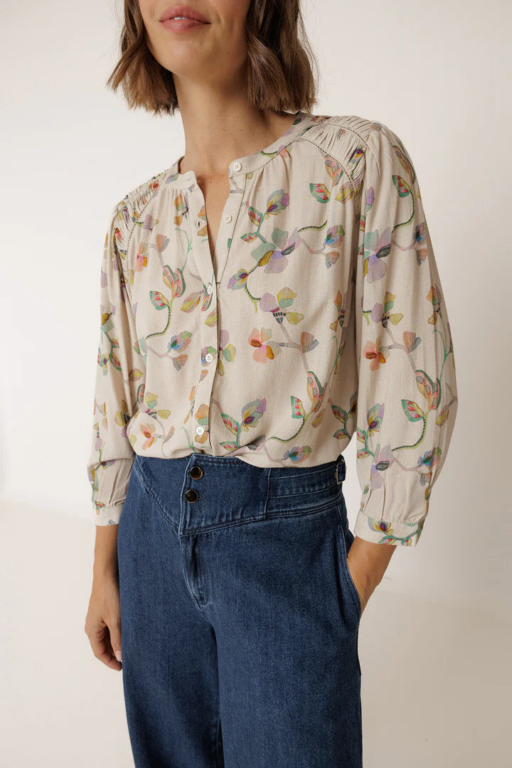 Floral Shirt in Beige