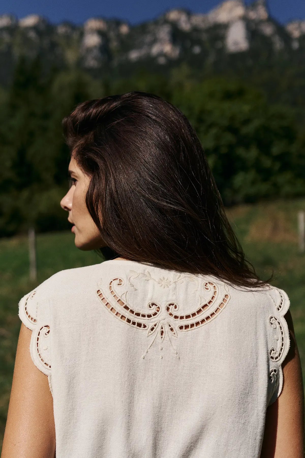 Embroidered Shirt in Cream