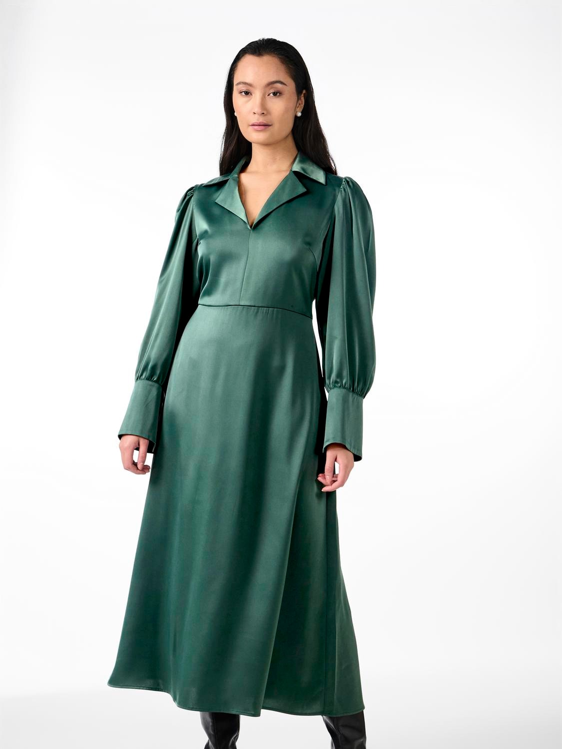 YASPELLA Satin Midi Dress