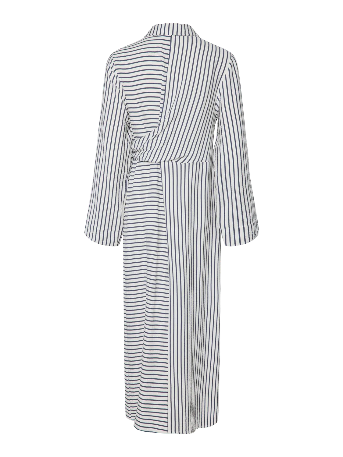 YASICY Long Sleeved Shirt Dress in White with Black Stripe