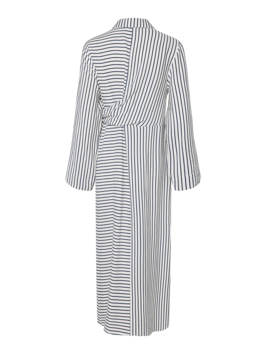 YASICY Long Sleeved Shirt Dress in White with Black Stripe