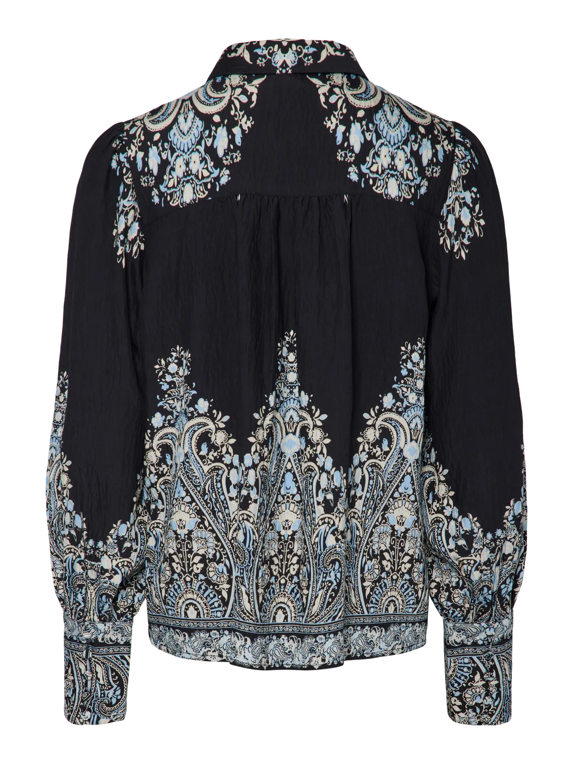 YASBIRMA Long Sleeved Shirt in Black & Blue Print