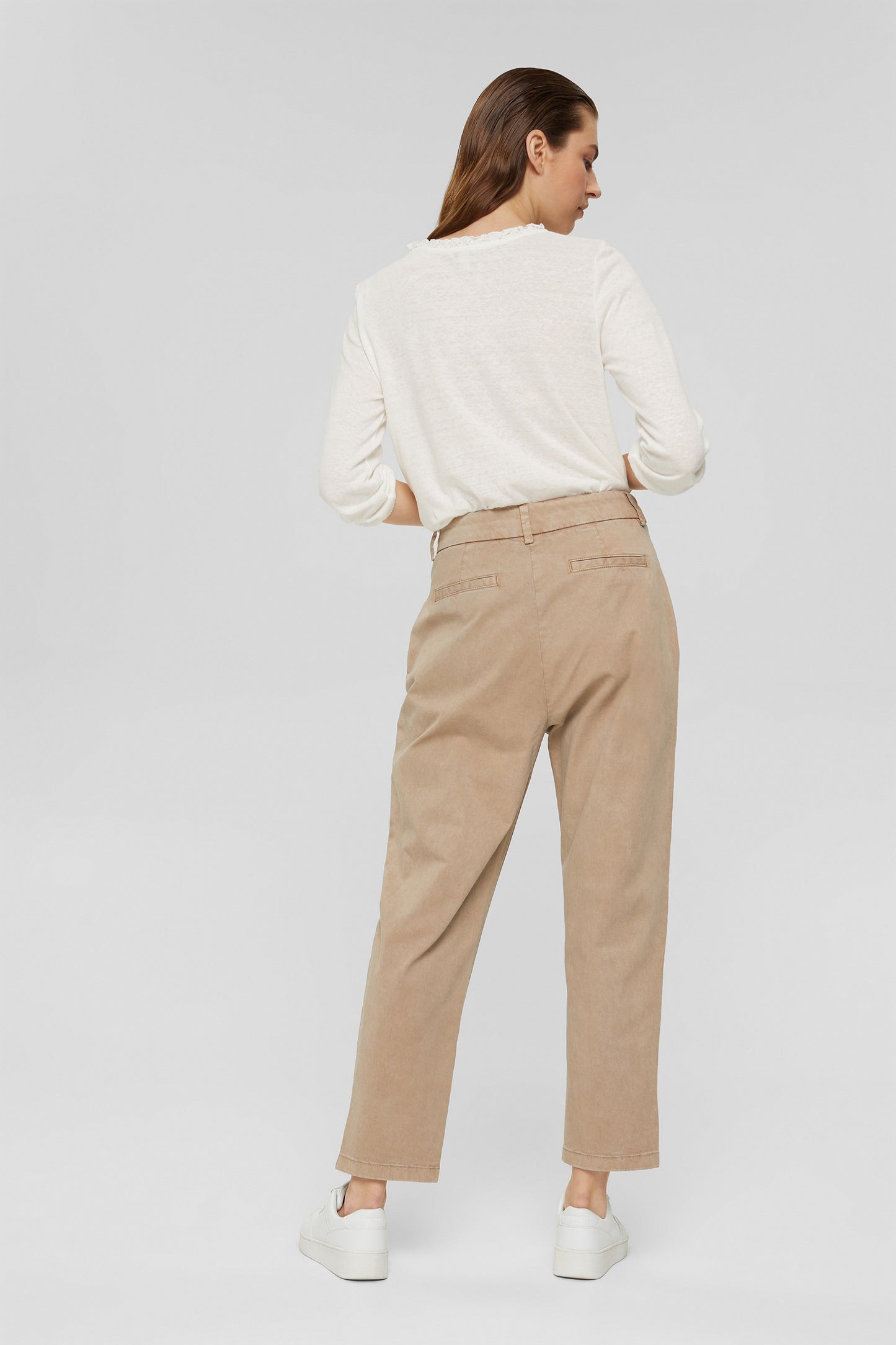 Trousers With Waist Pleats Light Taupe