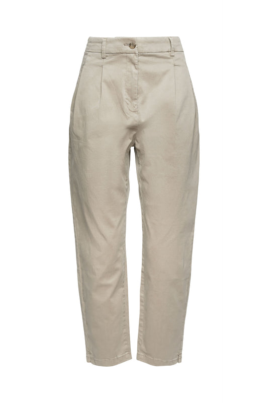 Trousers With Waist Pleats Light Taupe