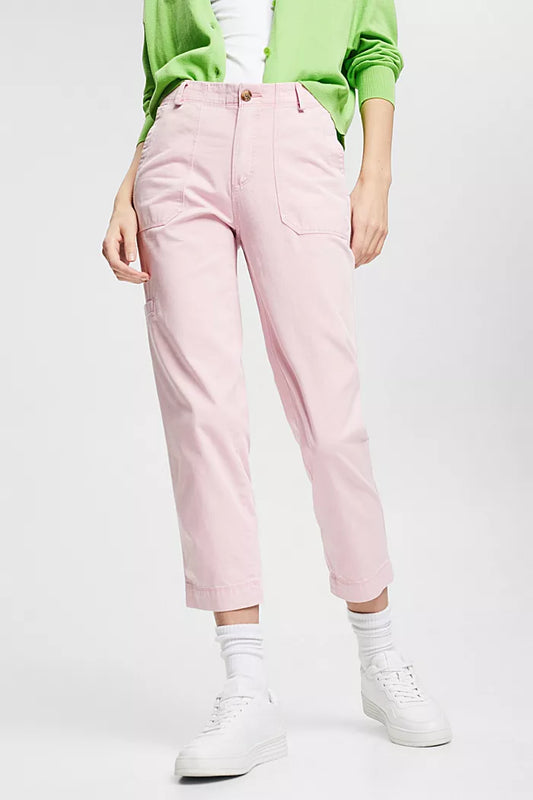 Cargo-Style Cotton Trousers In Pink