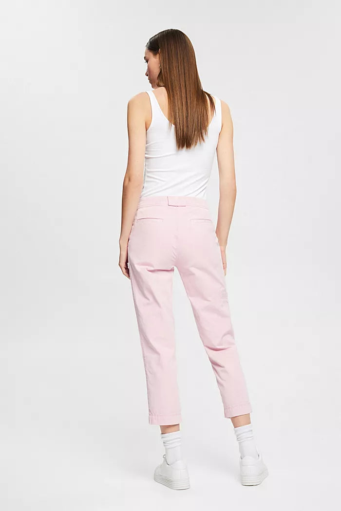 Cargo-Style Cotton Trousers In Pink