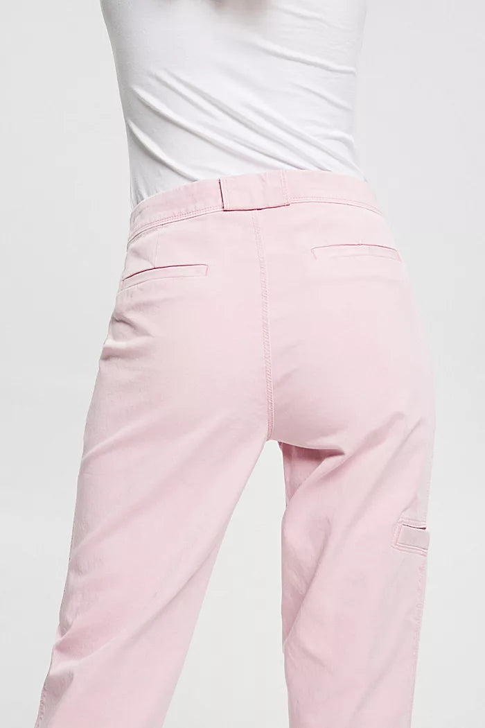 Cargo-Style Cotton Trousers In Pink