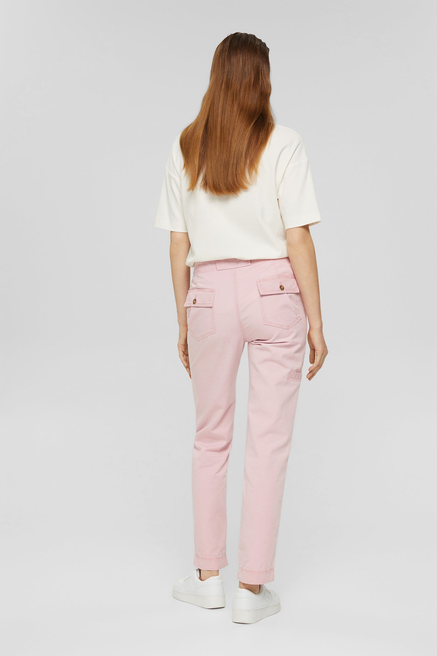 Cargo-Style Cotton Trousers In Pink