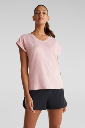 Melange Stretch Top In Pink E-Dry