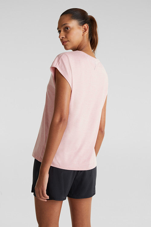 Melange Stretch Top In Pink E-Dry