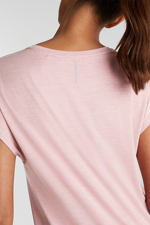 Melange Stretch Top In Pink E-Dry